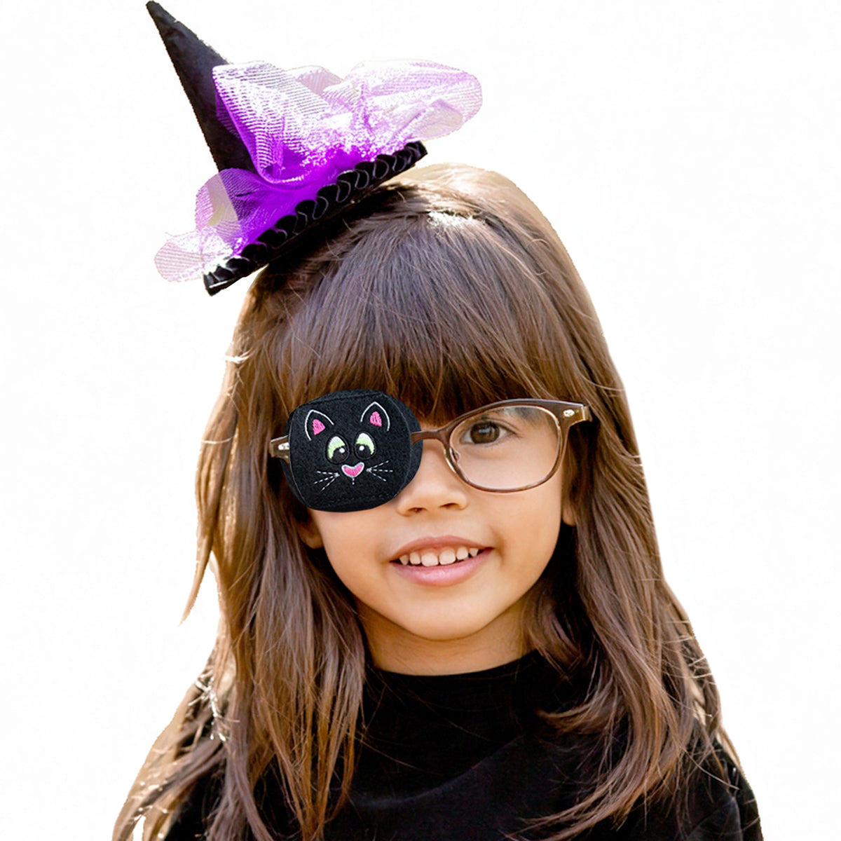Child Eyeglass Patch - Black Cat