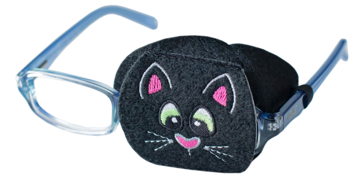 Child Eyeglass Patch - Black Cat