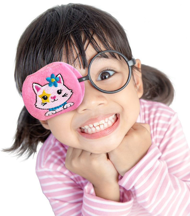 Child Eyeglass Patch - Flower Kitty