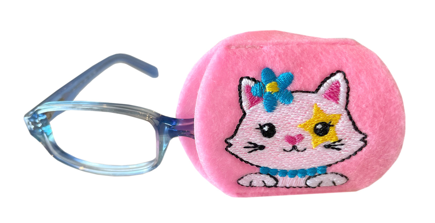 Child Eyeglass Patch - Flower Kitty