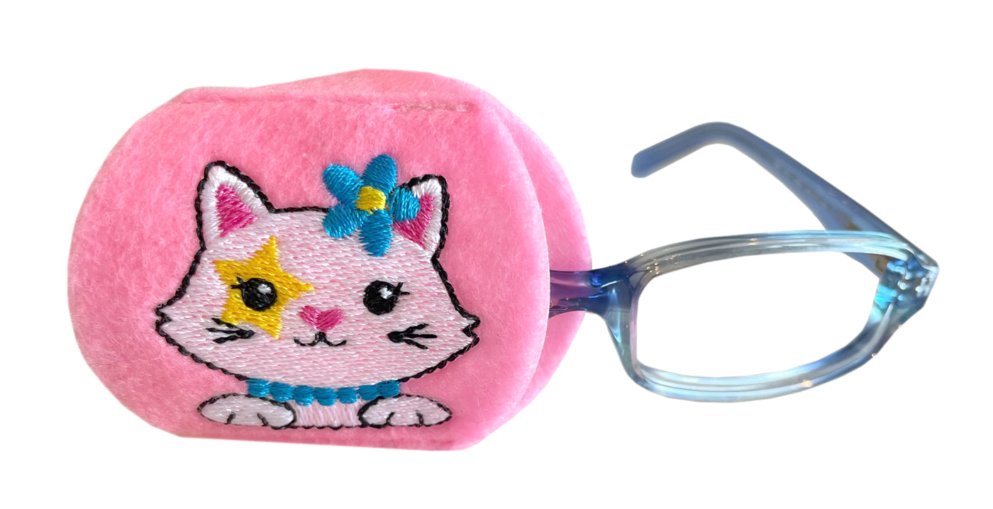 Child Eyeglass Patch - Flower Kitty