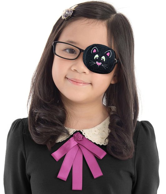 Child Eyeglass Patch - Black Cat
