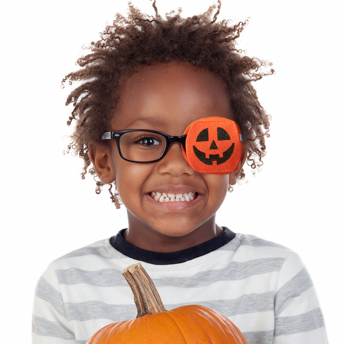 Child Eyeglass Patch - Pumpkin Face